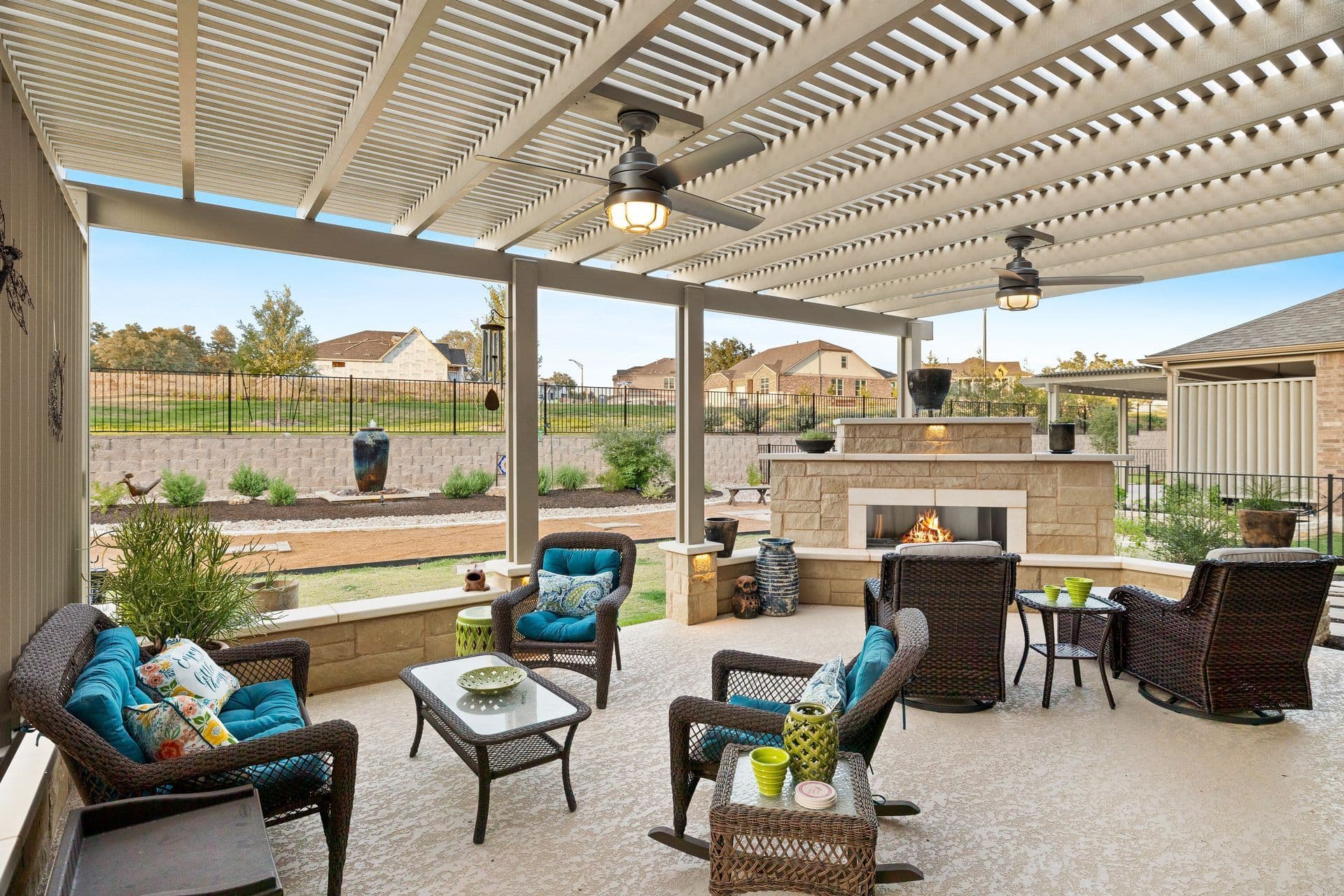 Covered Patio & Outdoor Fireplace